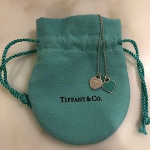 Tiffany and Co mini double heart pendant necklace